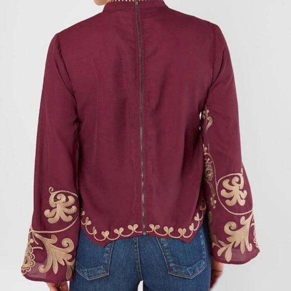 GIMMICKS Embroidered Bell Sleeve Mock Neck Boho Blouse—SZ. XS - Picture 4 of 17